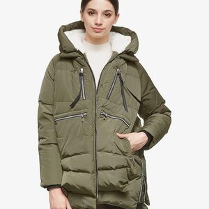 Orolay  Down Fill Sherpa Hooded Parka Coat Outdoor Jacket Women’s XS Olive Green